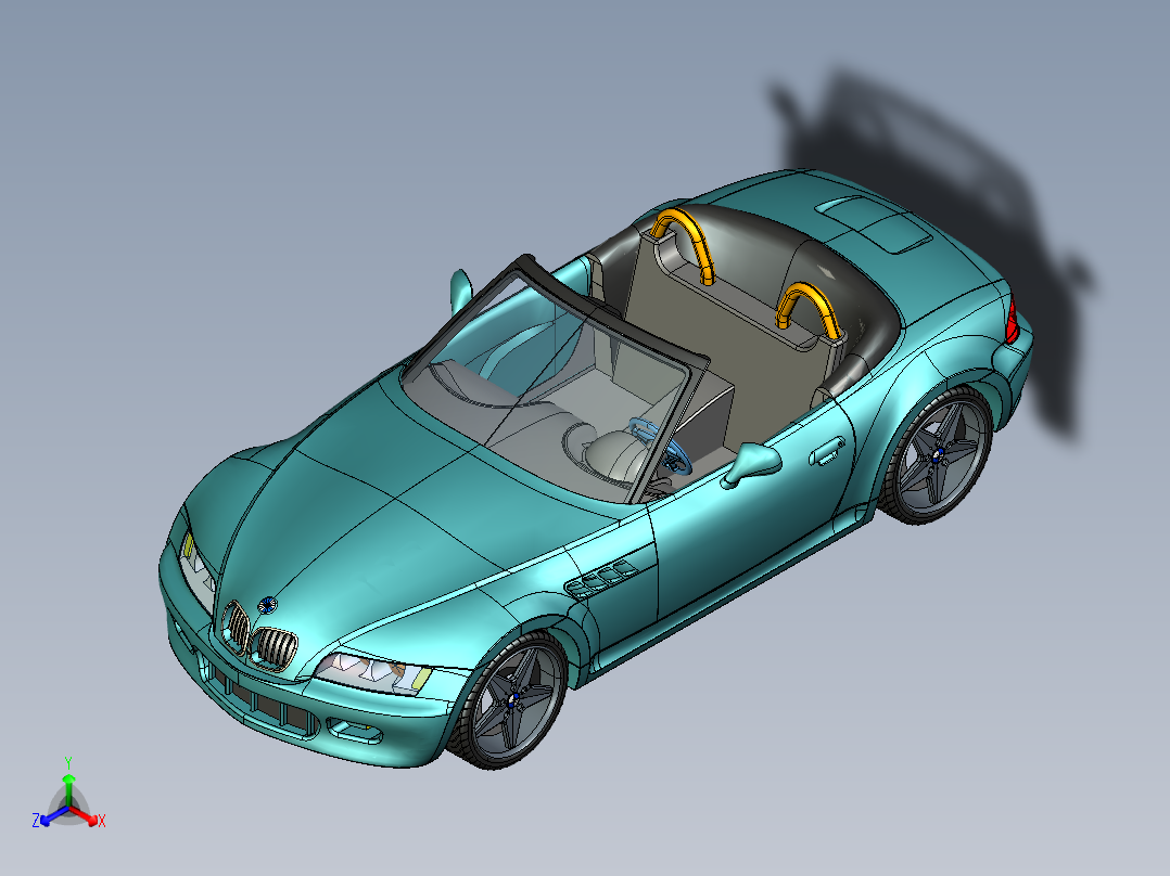宝马Z3汽车 <span style='color: red'>3D</span><span style='color: red'>模型</span>（<span style='color: red'>ProE</span>设计