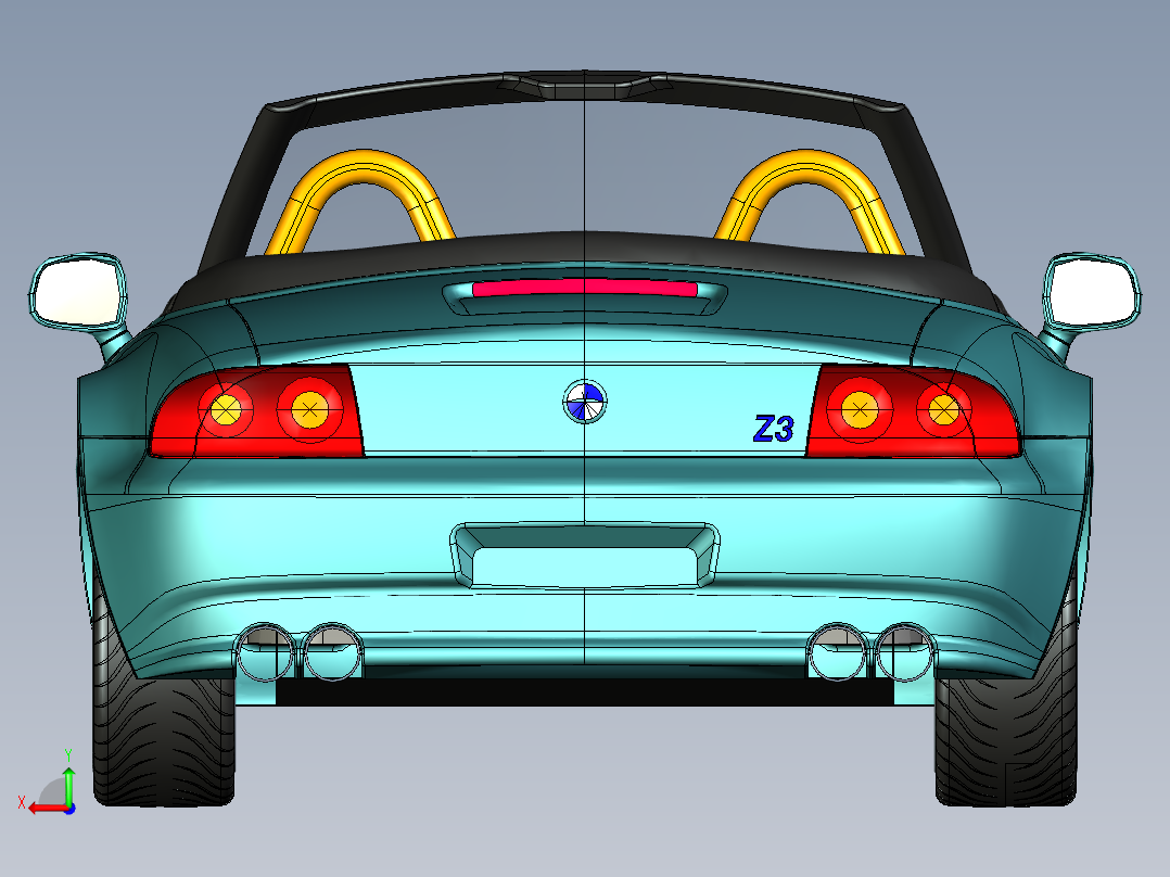 宝马Z3汽车 3D模型（ProE设计后视图