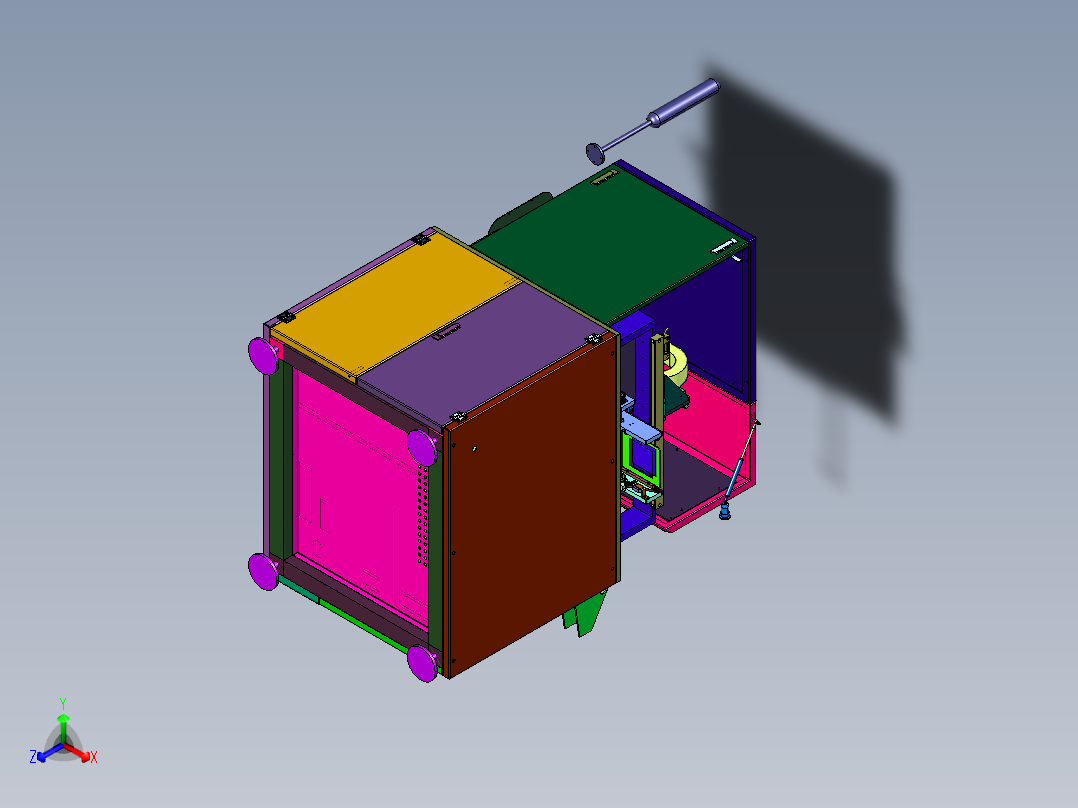 表面电子元件贴装设备正等轴测图