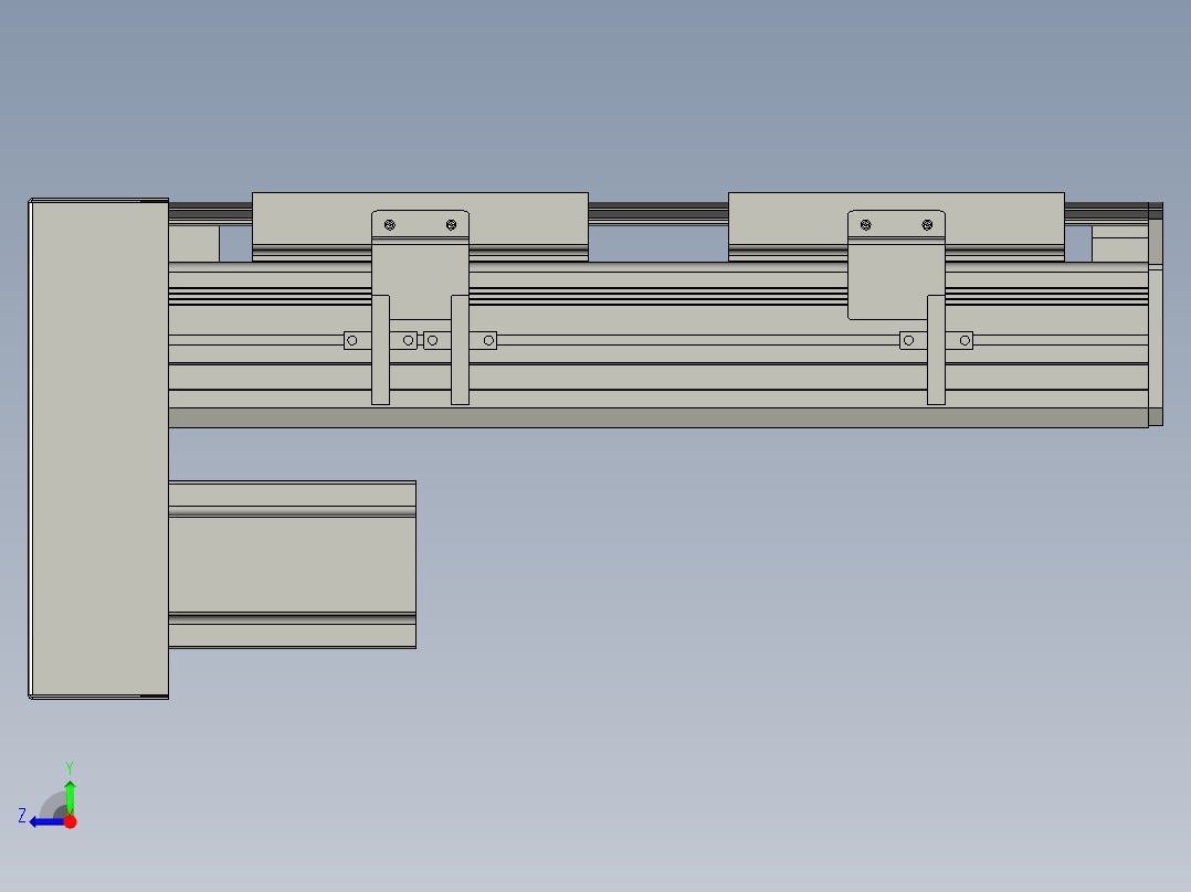 直线模组WG-LHA12-S150-D设计图纸右视图