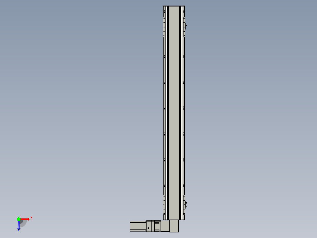 直线模组LHB17-L40-S1350-R(B)设计图纸俯视图