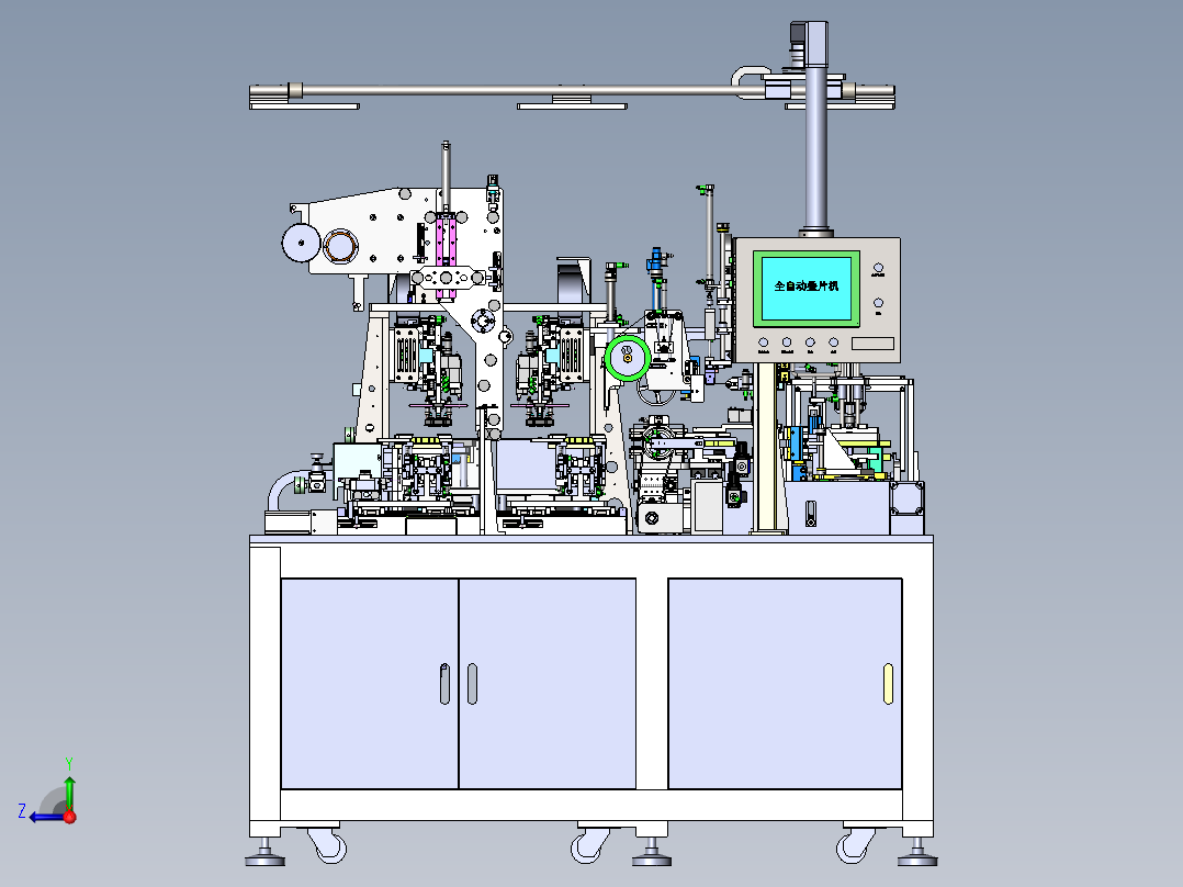 动力电池叠片机右视图