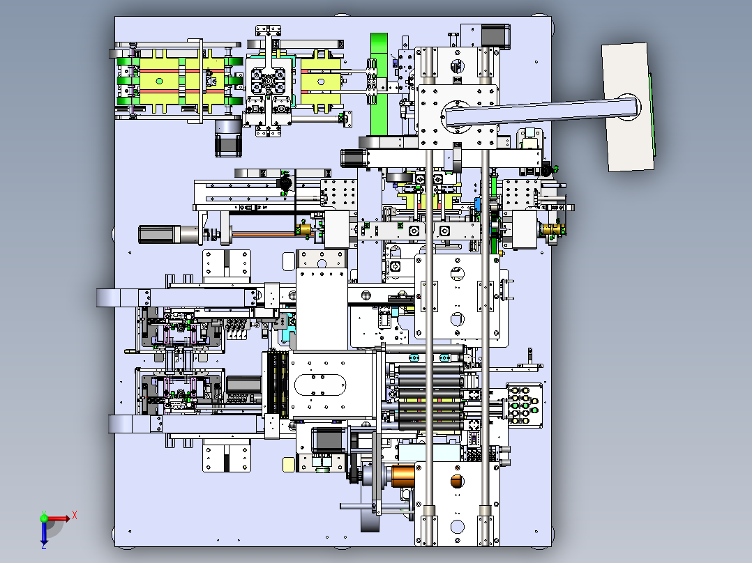 动力电池叠片机俯视图
