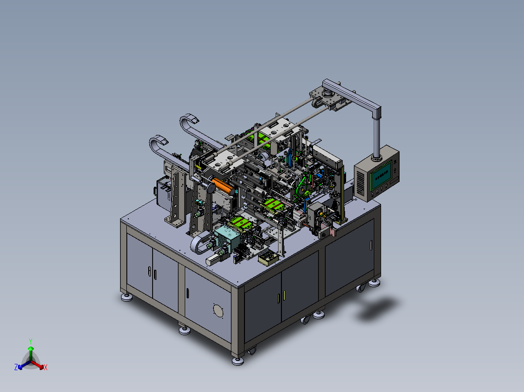 动力电池叠片机正等轴测图