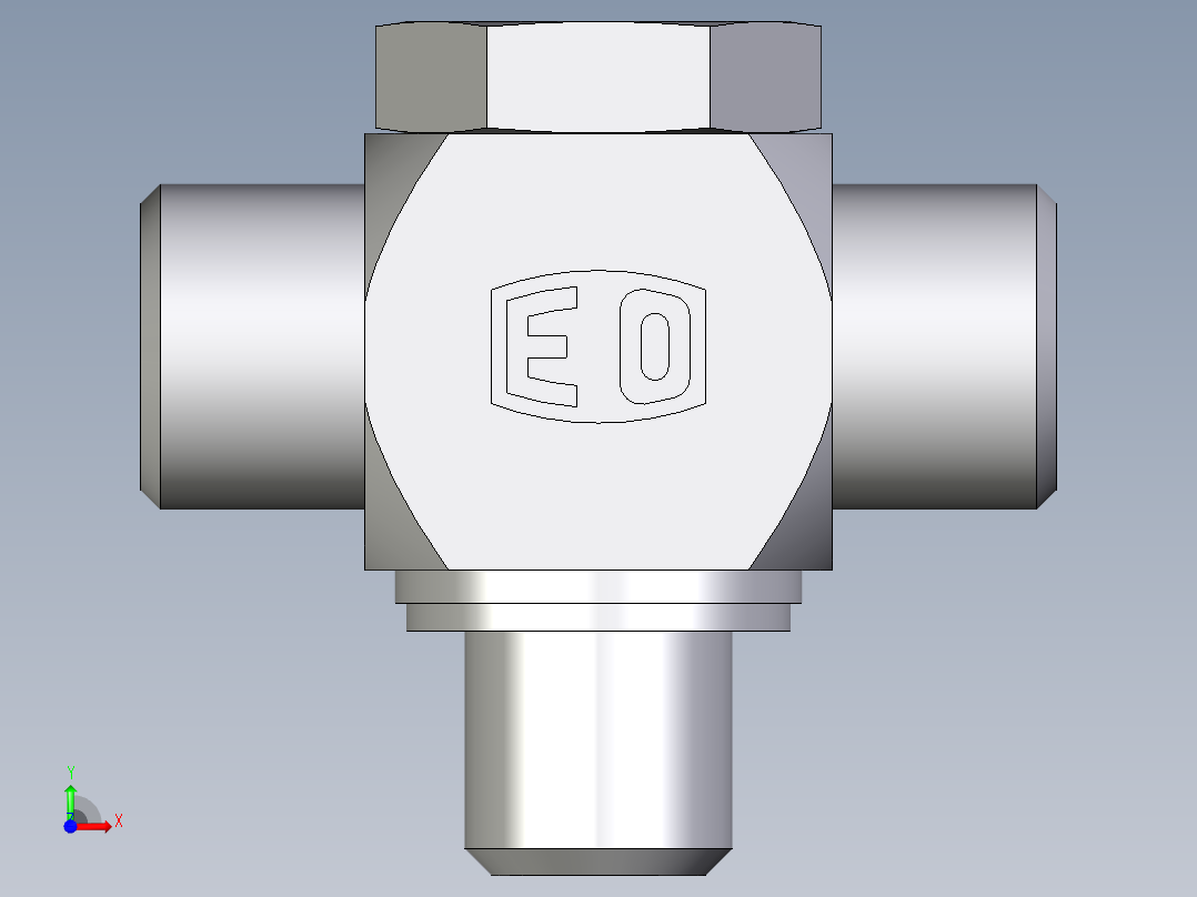 卡套式工业通用硬管接头EO_High_pressure_banjo_tee_TH10LRKDSOMDCF前视图