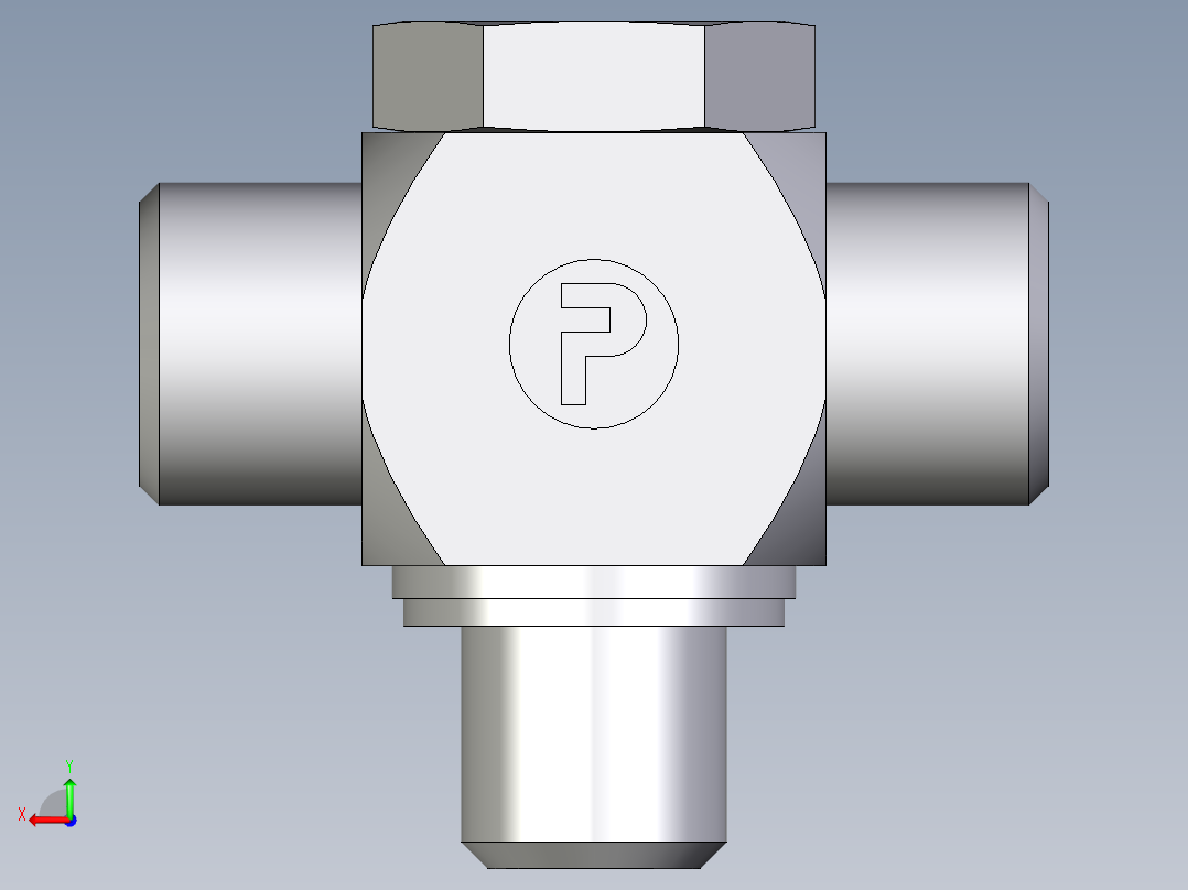 卡套式工业通用硬管接头EO_High_pressure_banjo_tee_TH10LRKDSOMDCF后视图