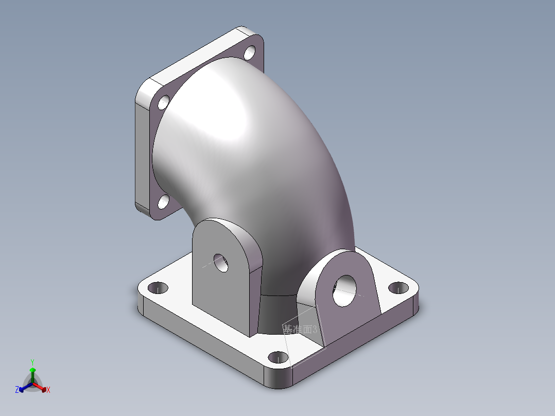 进气弯管正等轴测图