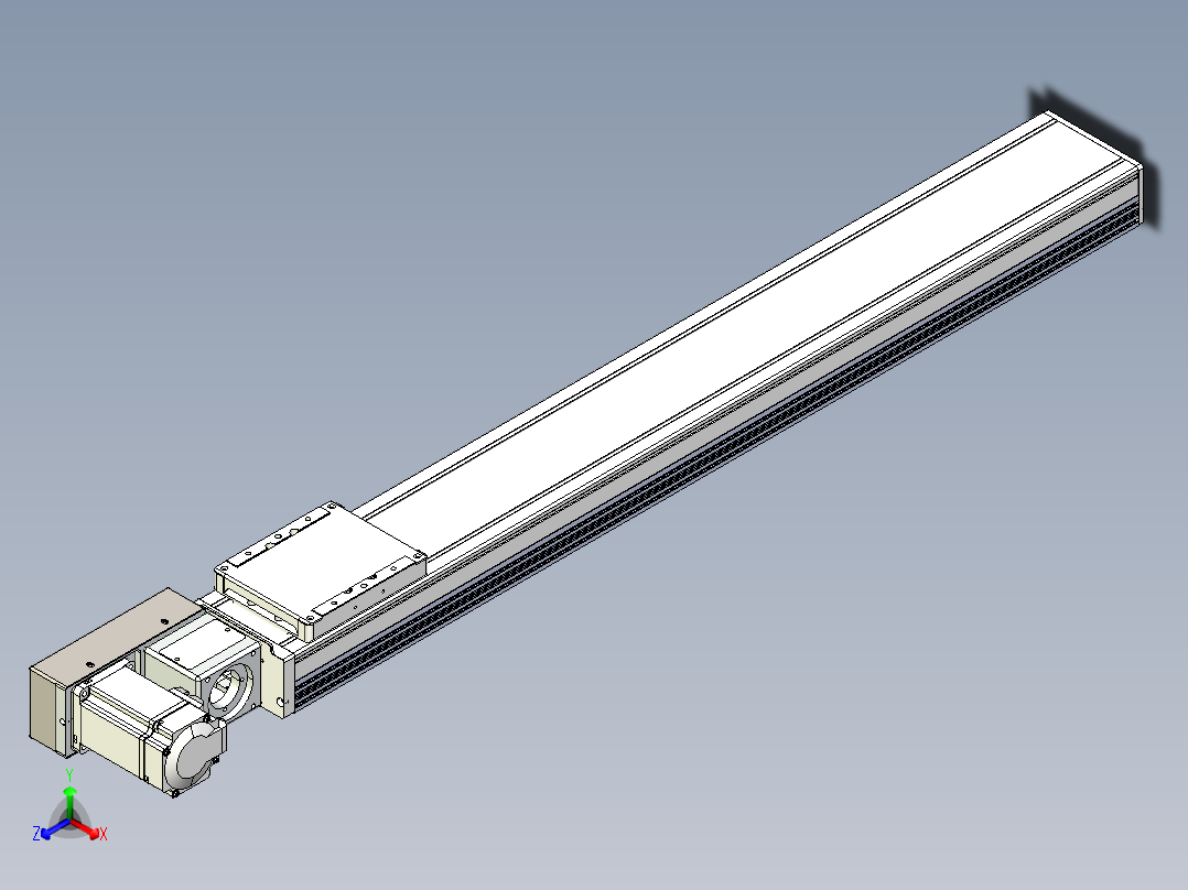 同步带全封闭直线模组TPA-HCB-105D-90-L700-ML-Y-P20-N3正等轴测图