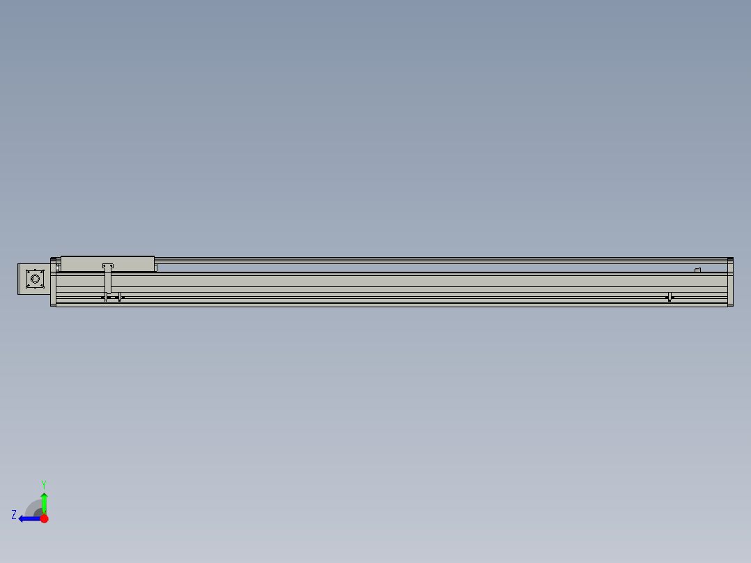 东锦同步带传动-直线滑台模组DH270B-C-L150-S1550-BL-P750W-C3右视图