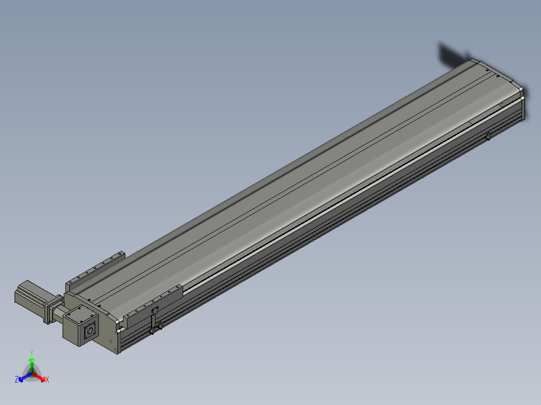 东锦同步带传动-直线滑台模组DH270B-C-L150-S1550-BL-P750W-C3正等轴测图