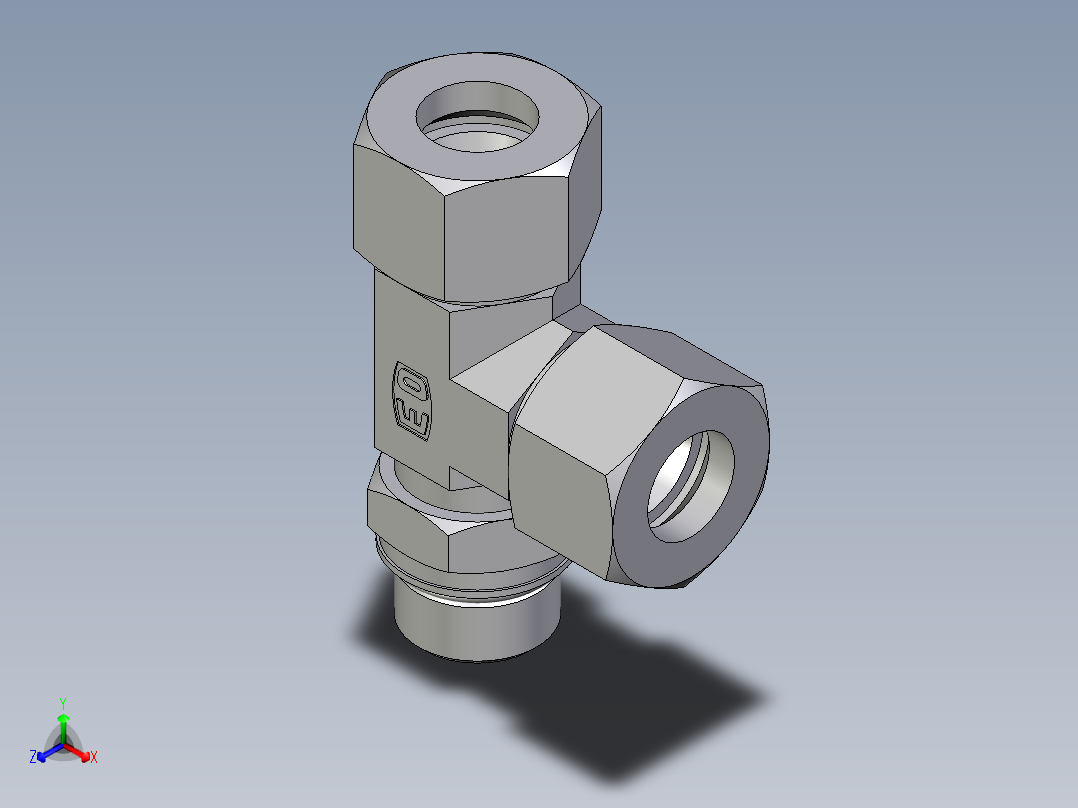 卡套式工业通用硬管接头EO_Adjustable_locknut_run_tee_LEE20SMORCF