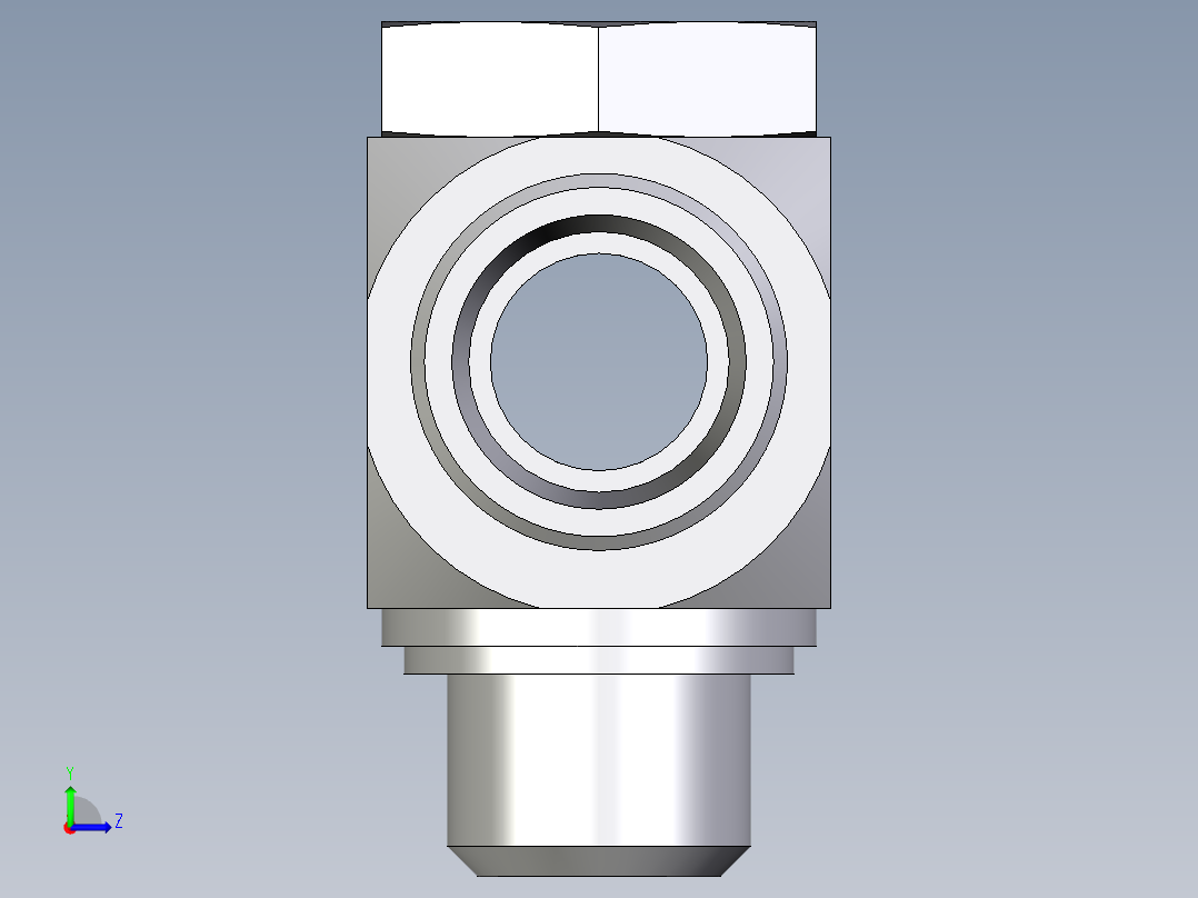 卡套式工业通用硬管接头EO_High_pressure_banjo_tee_TH18LRKDSOMDCF左视图
