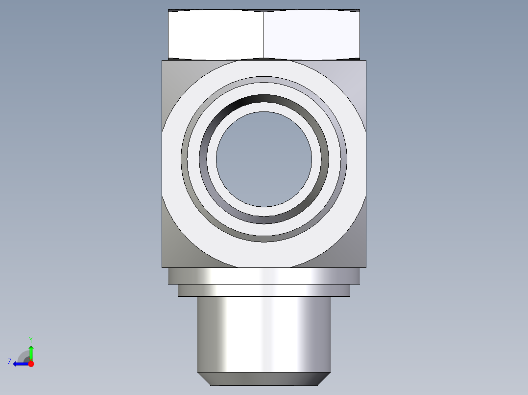 卡套式工业通用硬管接头EO_High_pressure_banjo_tee_TH18LRKDSOMDCF右视图