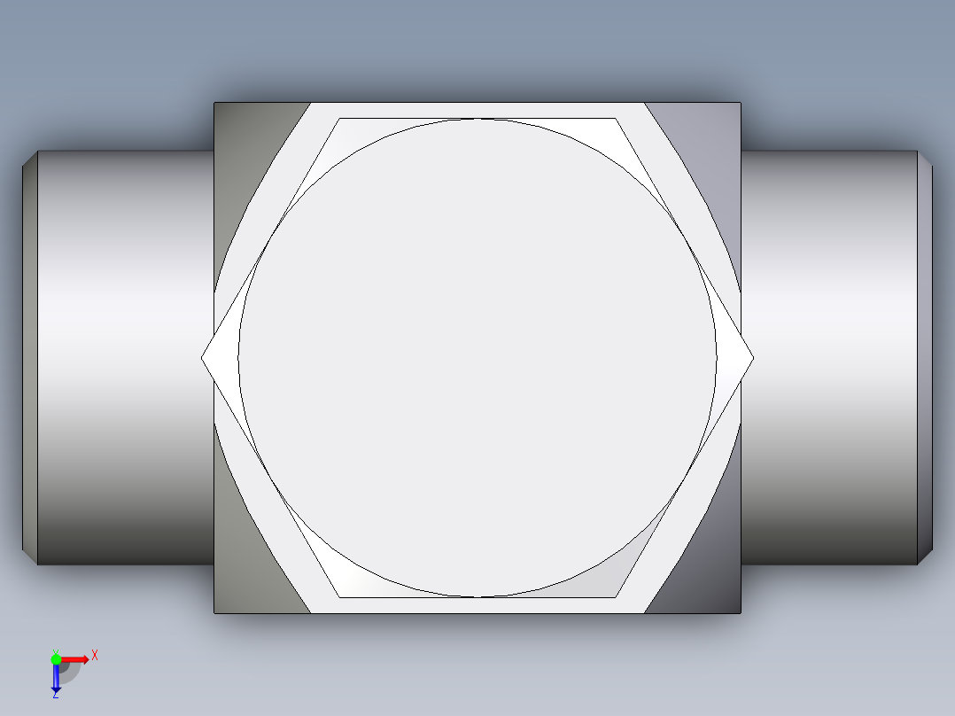 卡套式工业通用硬管接头EO_High_pressure_banjo_tee_TH18LRKDSOMDCF俯视图