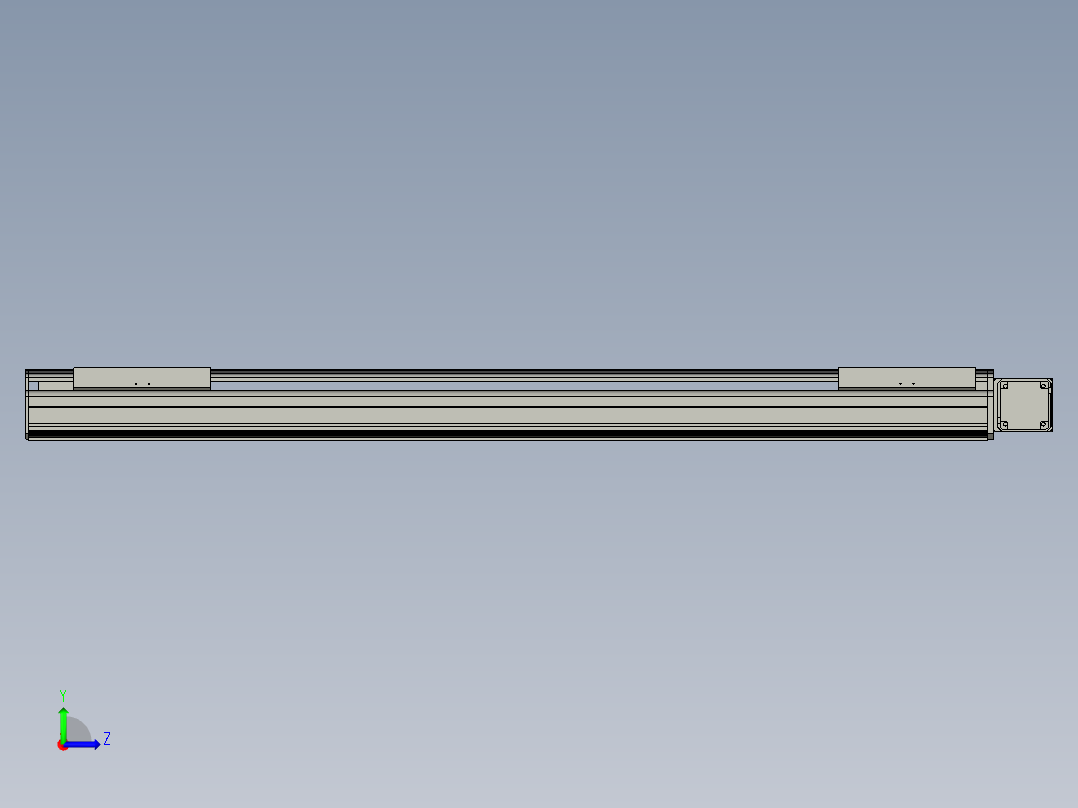 直线模组LHB21-L40-S1250-R(B)设计图纸左视图