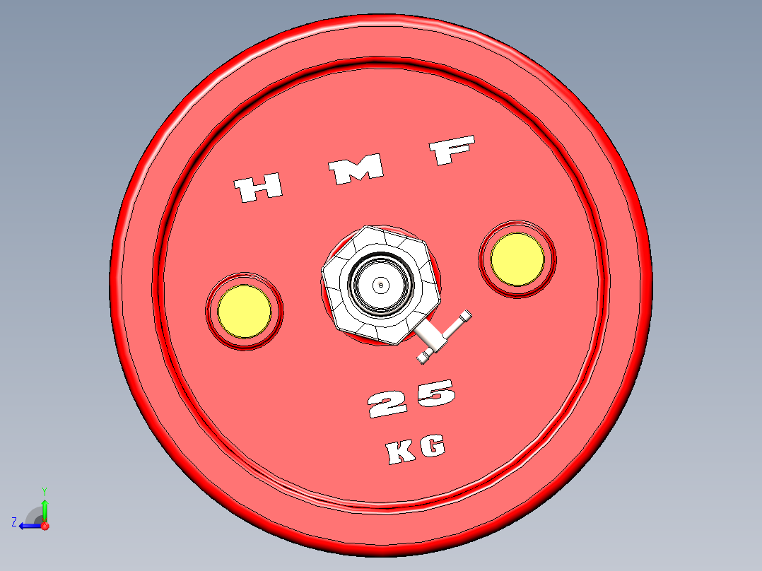 举重的杠铃右视图