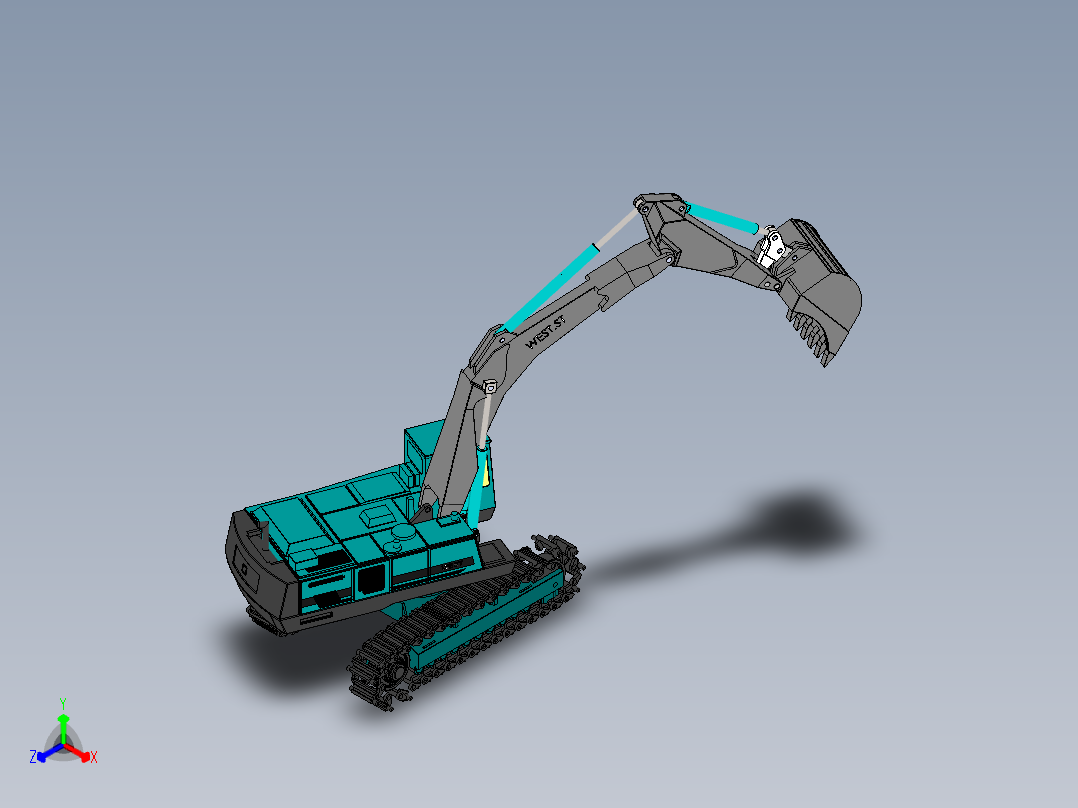 履带挖掘机正等轴测图