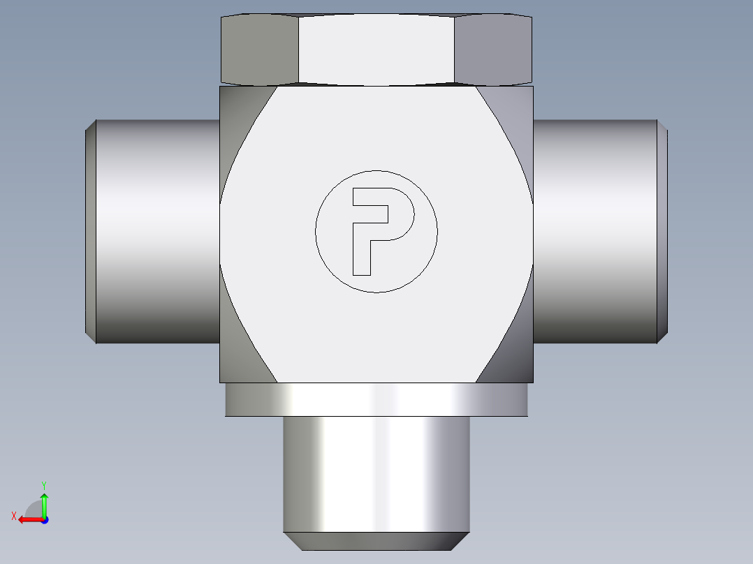 卡套式工业通用硬管接头EO_High_pressure_banjo_tee_TH12SRKDOMD71后视图