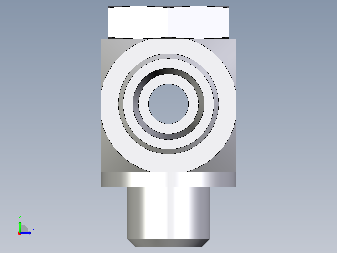 卡套式工业通用硬管接头EO_High_pressure_banjo_tee_TH12SRKDOMD71左视图