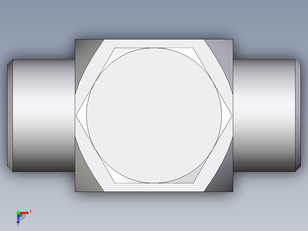 卡套式工业通用硬管接头EO_High_pressure_banjo_tee_TH12SRKDOMD71俯视图