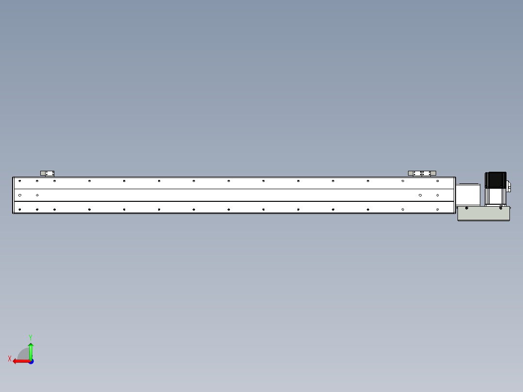 同步带滑台-半封闭B10H-L45-S1050-L-P40-D3后视图