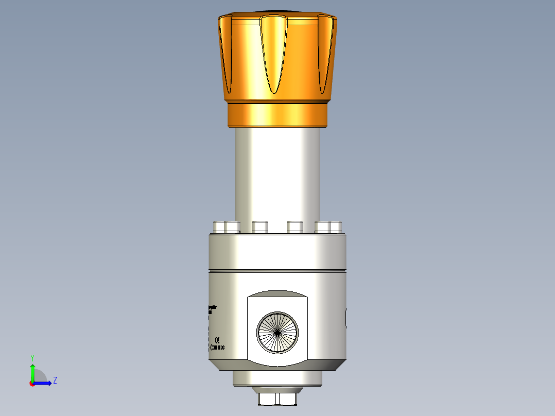 弹簧加载背压调节器左视图