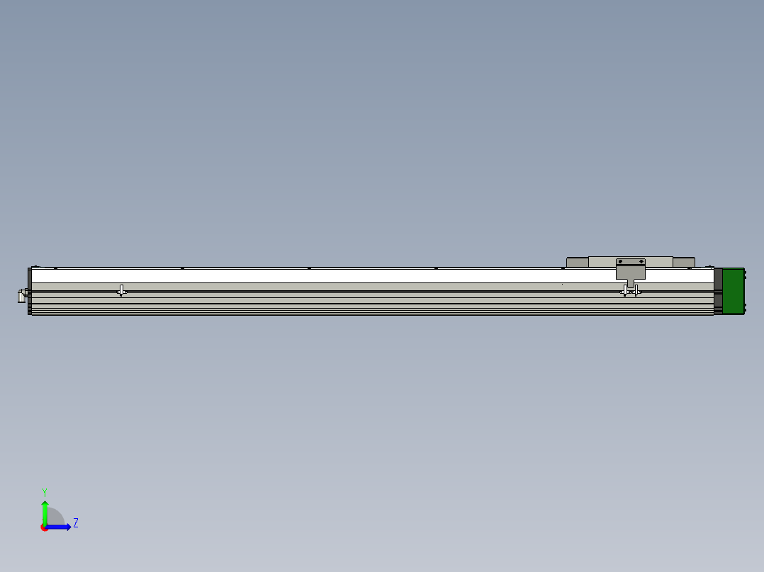 直线模组，行程 1200 mm左视图