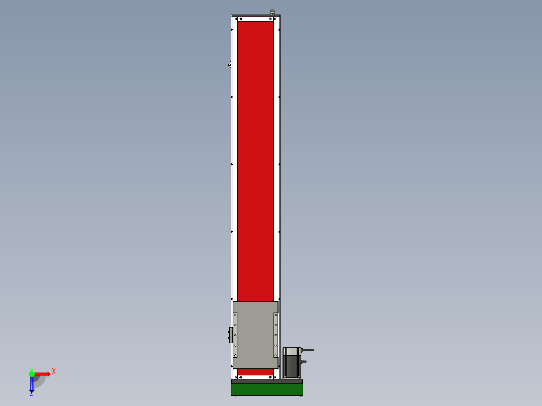 直线模组，行程 1200 mm俯视图