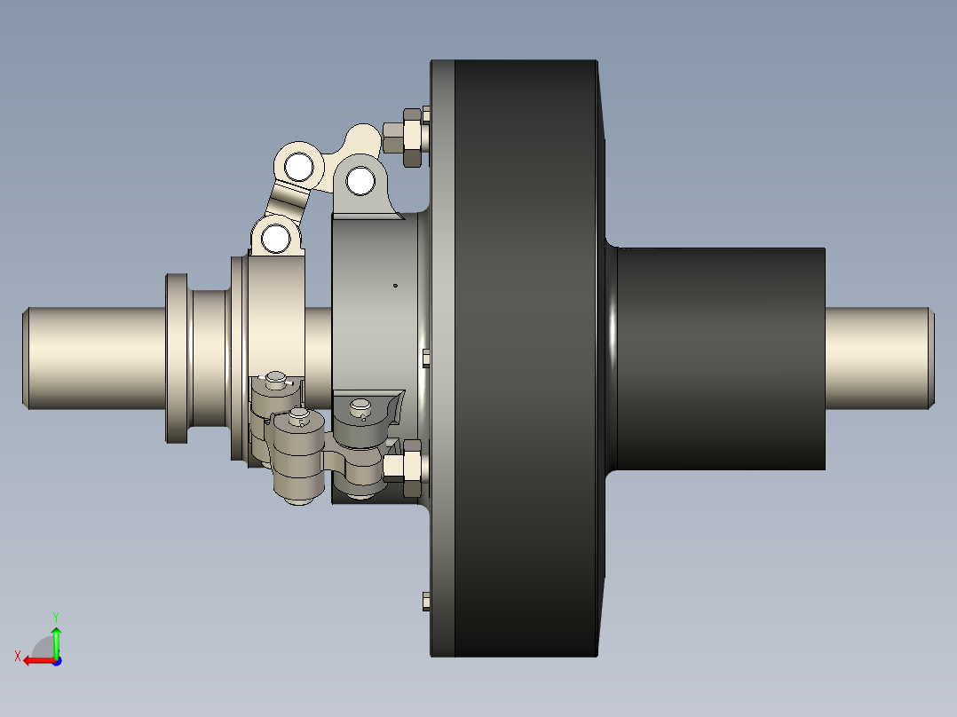 发电机离合器模型三维SW图纸后视图