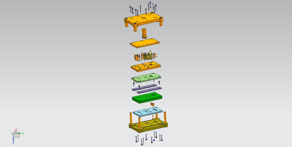 合页连接固定块级进模（CAD图+UG三维）