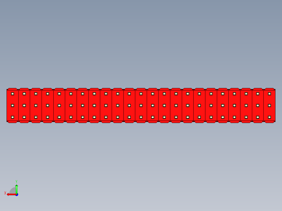 彩色公头100mil（2.54mm）系列-DS1021_red_3x23p_100mil_Type5_rev1.0后视图