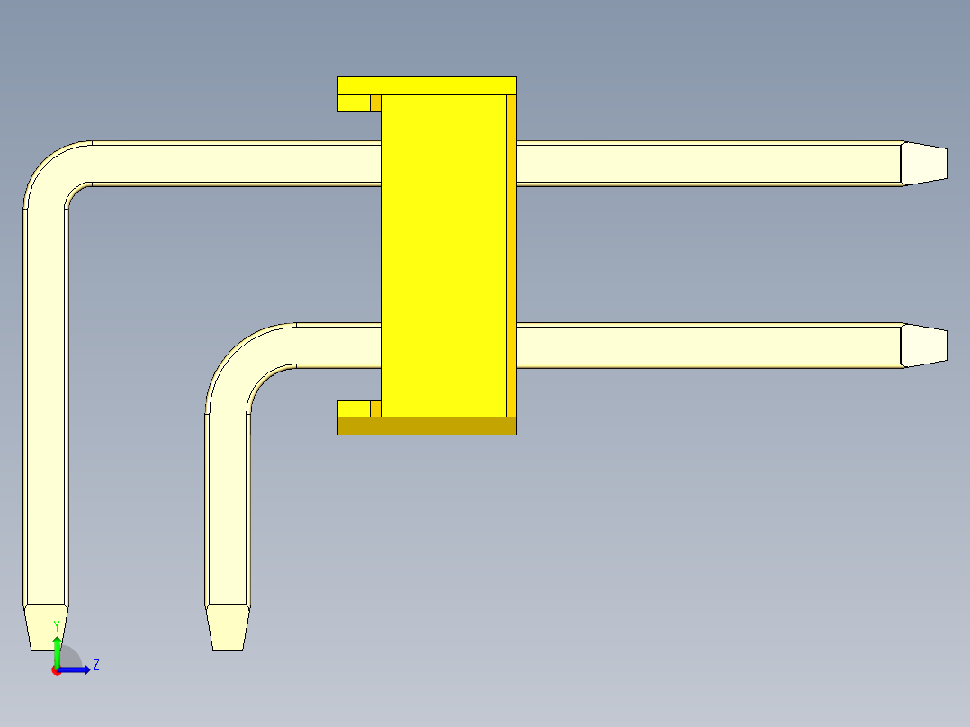 彩色公排针 100mil 2.54mm 系列-DS1022_yellow_2x20p_100mil_TypeD_rev1.0左视图
