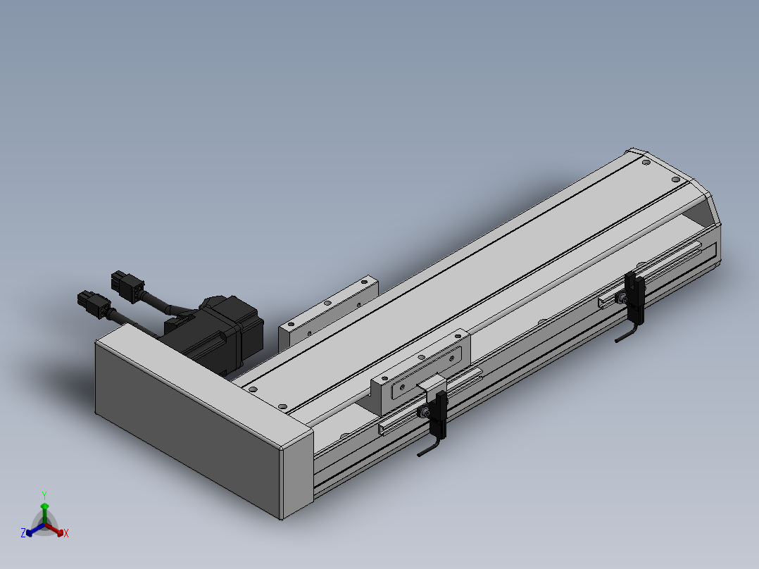 精密模组MY120-T10-200L-BR-P10B-C4-C正等轴测图