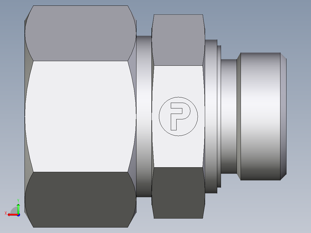 卡套式工业通用硬管接头EO_Male_Stud_connector_GE30SR1EDCF后视图