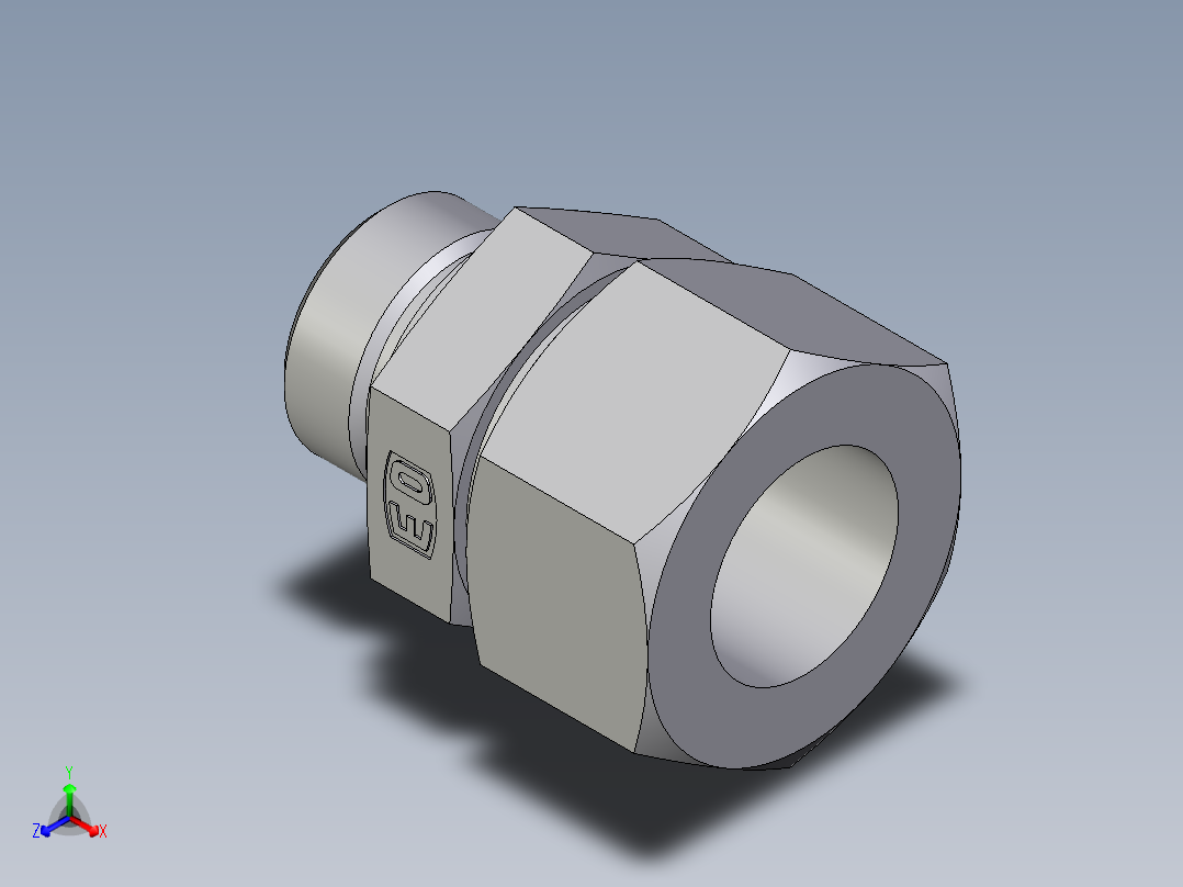 卡套式工业通用硬管接头EO_Male_Stud_connector_GE30SR1EDCF正等轴测图