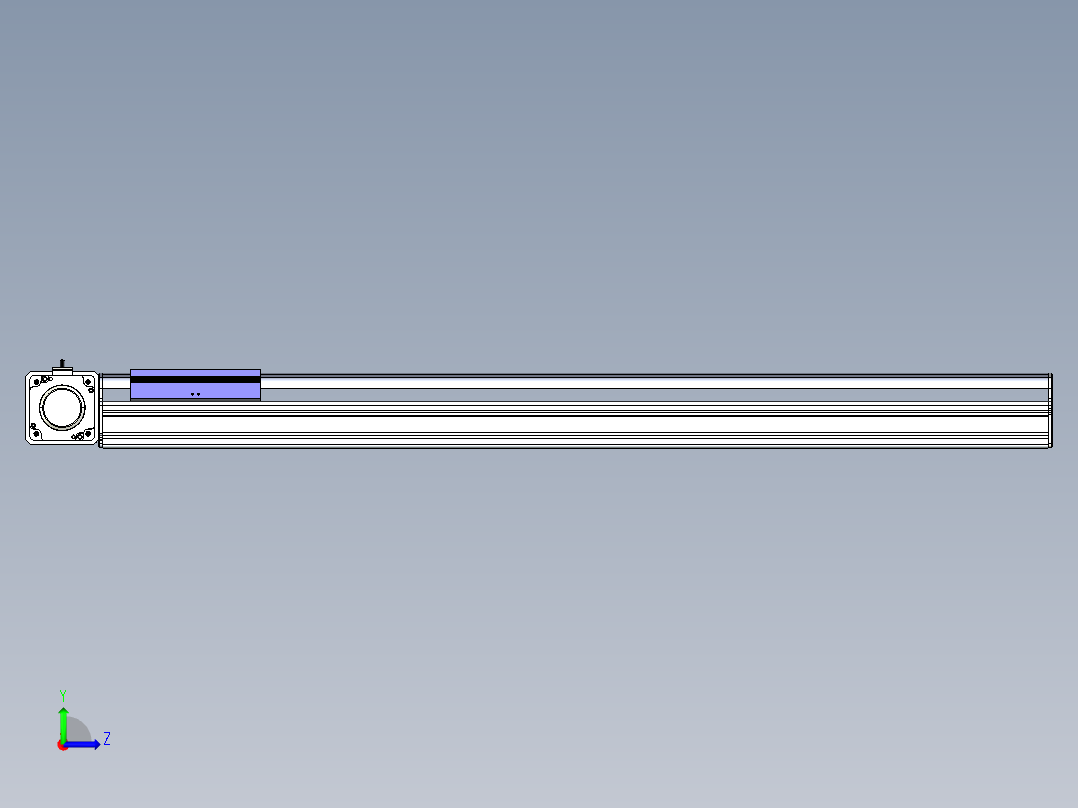 同步带滑台-半封闭B17-L100-S900-L-P75-D3-N3左视图