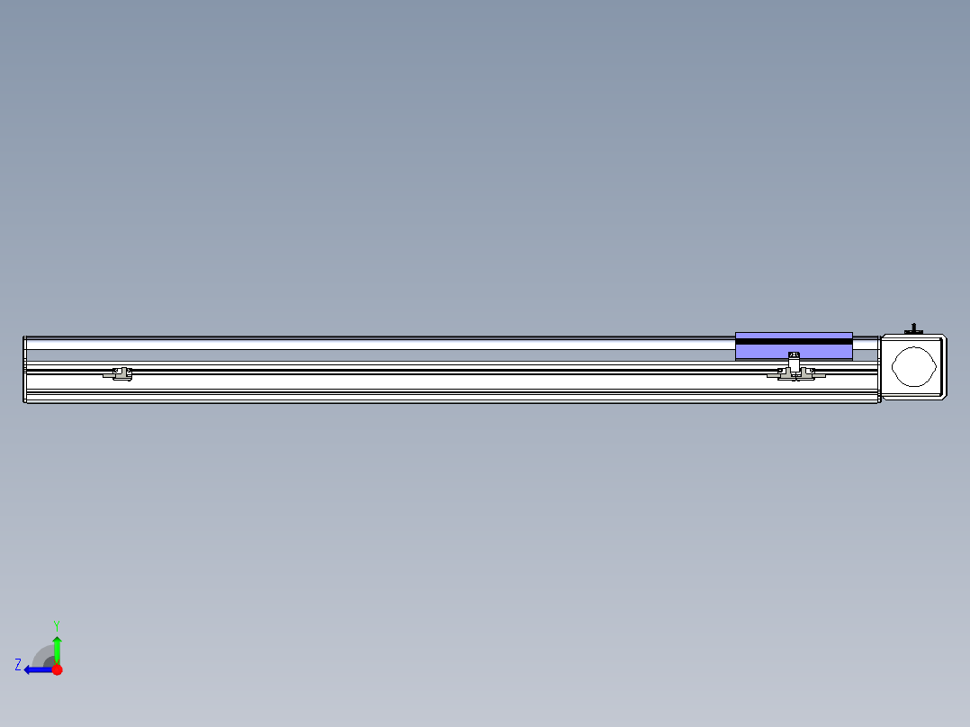 同步带滑台-半封闭B17-L100-S900-L-P75-D3-N3右视图