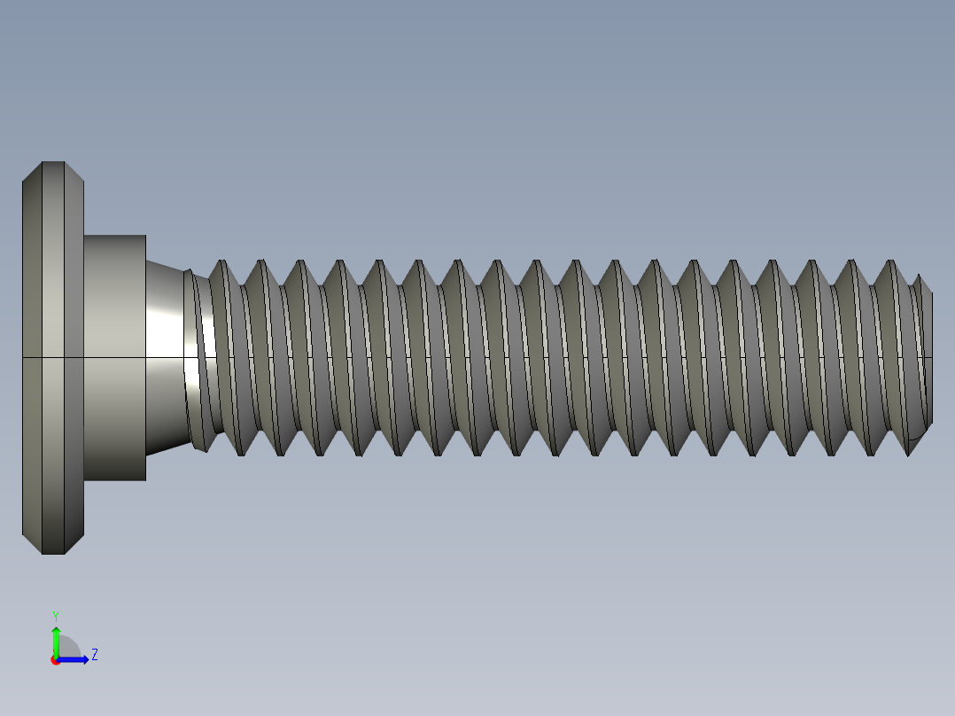 超薄型内六角螺钉-Ultra Low Profile Socket Head Screws 0.25-20 Thread Size 1 in Long.STEP左视图