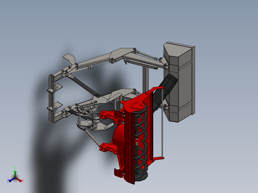 旋转式除雪机装载机构正等轴测图