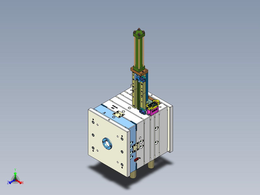 油缸带动齿条脱内螺纹模具