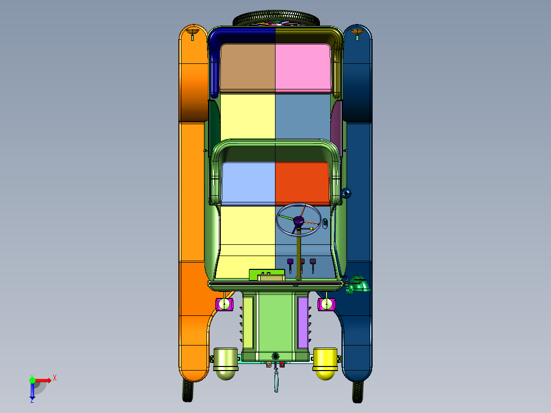 百年老车福特敞篷跑车俯视图