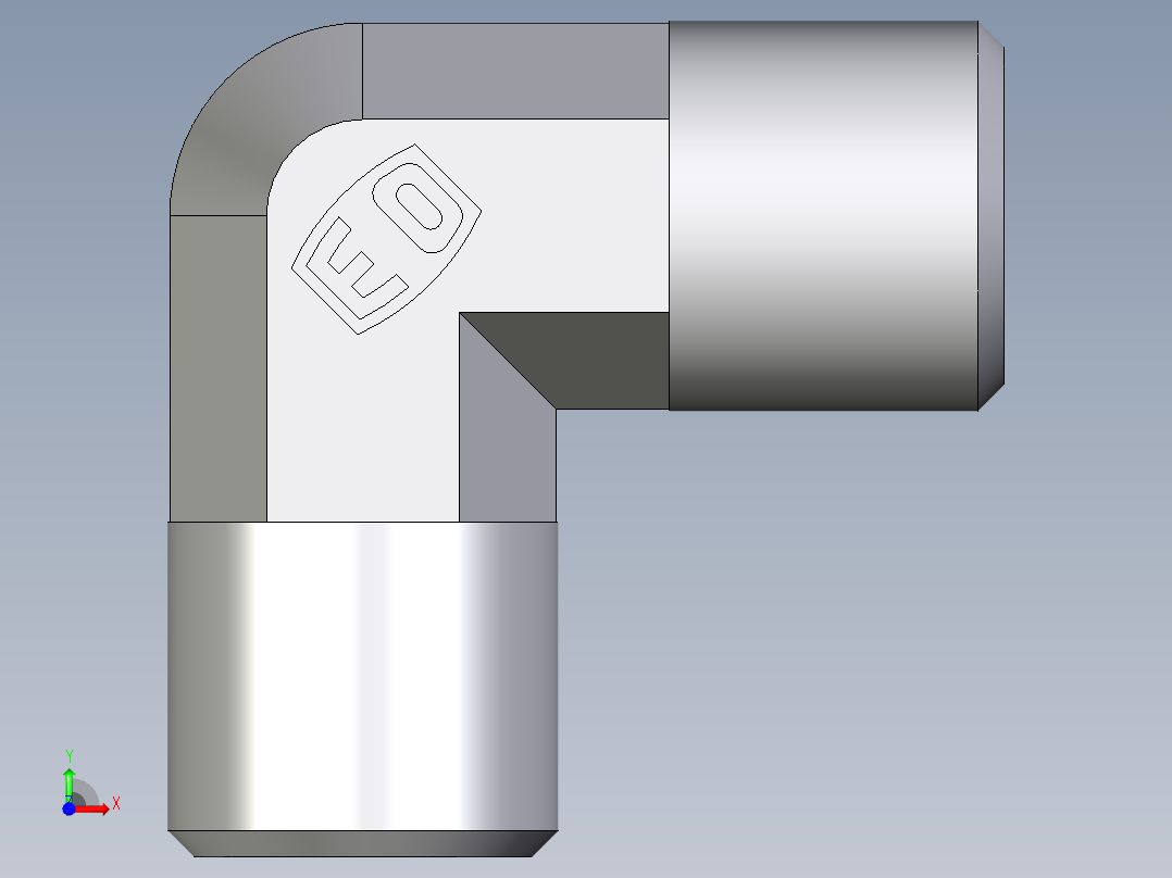 卡套式工业通用硬管接头EO_Union_elbow_W06S71X前视图