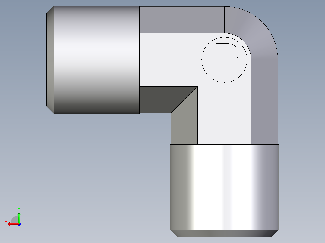 卡套式工业通用硬管接头EO_Union_elbow_W06S71X后视图