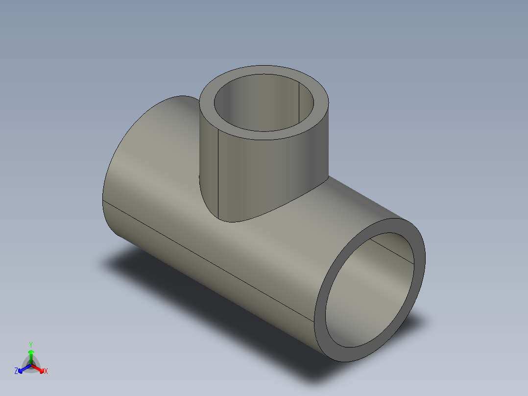 船舶管路系统SeaCor_Molded_ReducingTee_SxSxS_37J101168_1.25in x 1in正等轴测图