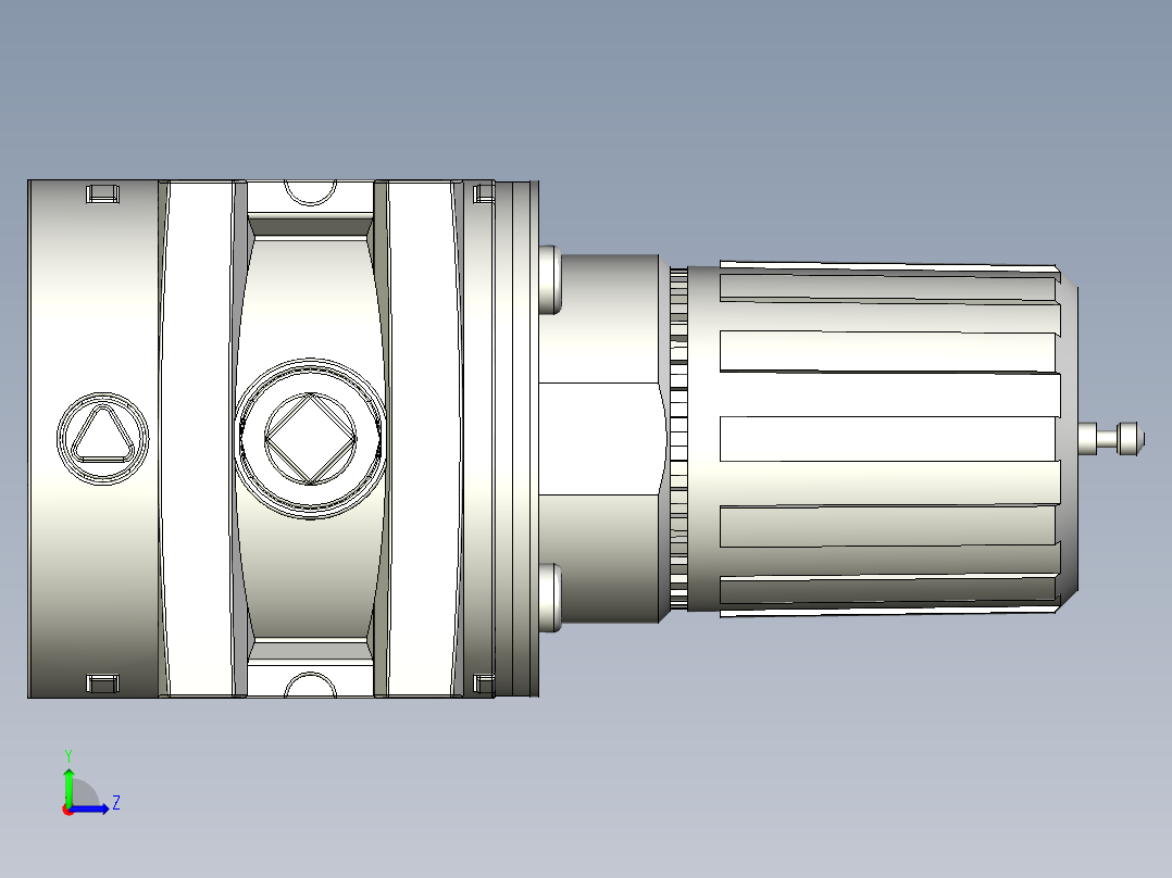 标准手动压力调节器P3Y AIR PREP SYSTEM AIR PRESSURE REGULATORS - P3YR SERIES (16)左视图