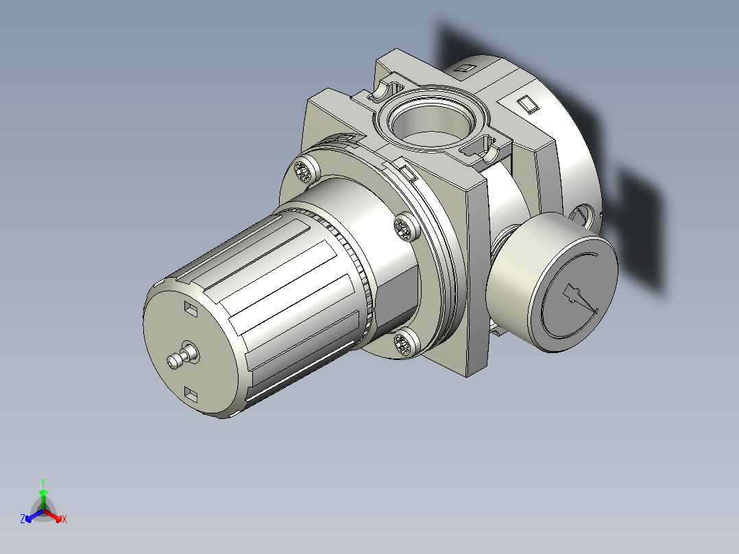 标准手动压力调节器P3Y AIR PREP SYSTEM AIR PRESSURE REGULATORS - P3YR SERIES (16)正等轴测图