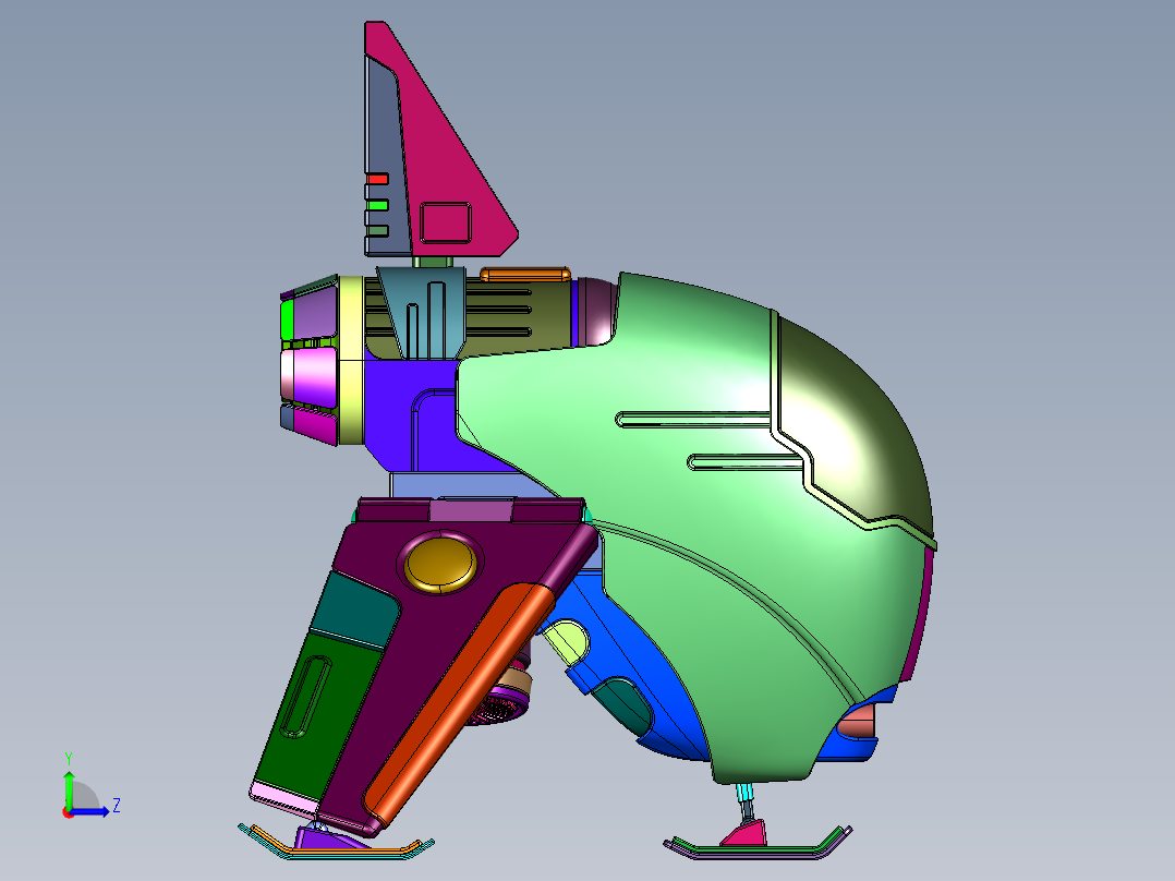 喷气式垂直起落无人机左视图