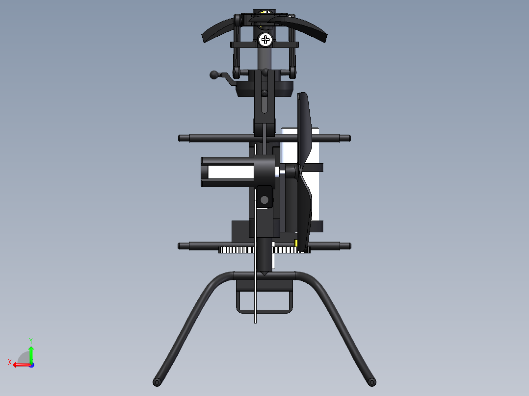 简易RC遥控飞机模型框架3D图纸 Solidworks设计后视图