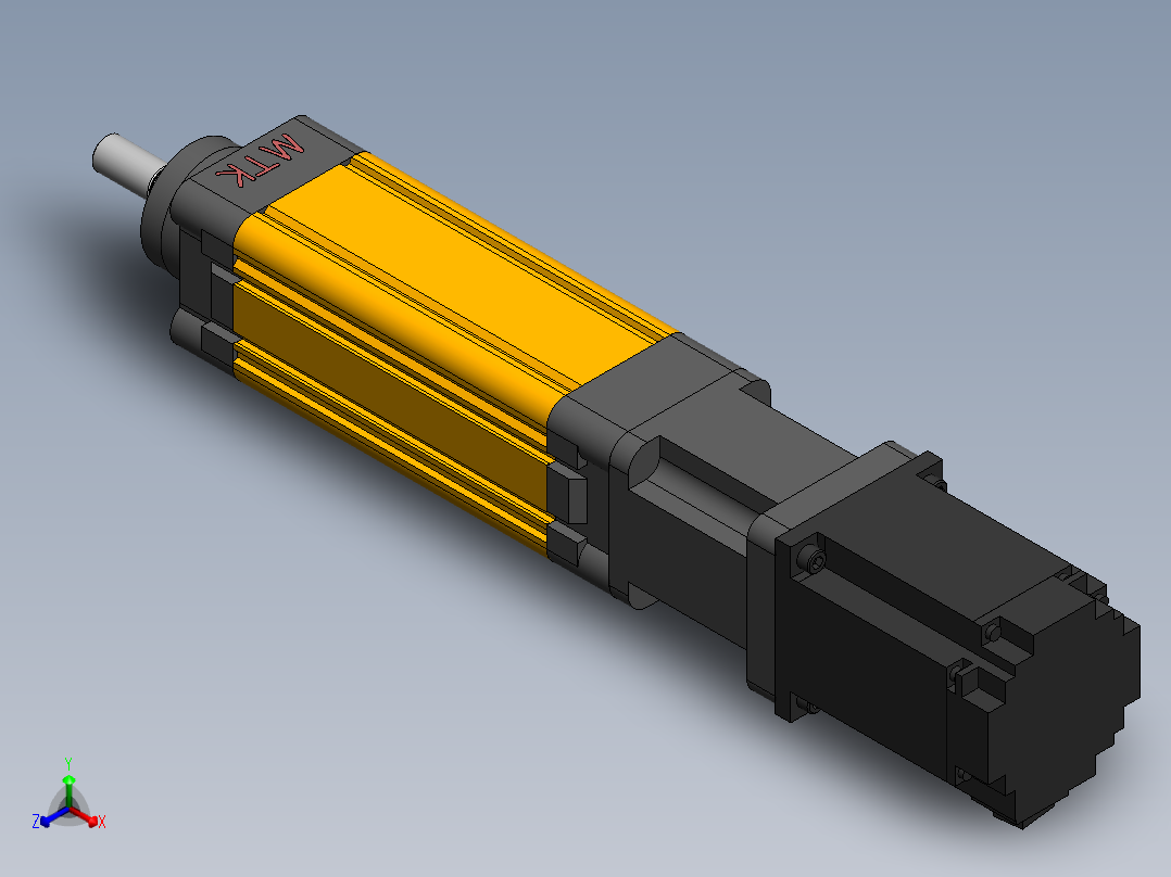 电动缸MES63-D-750W正等轴测图