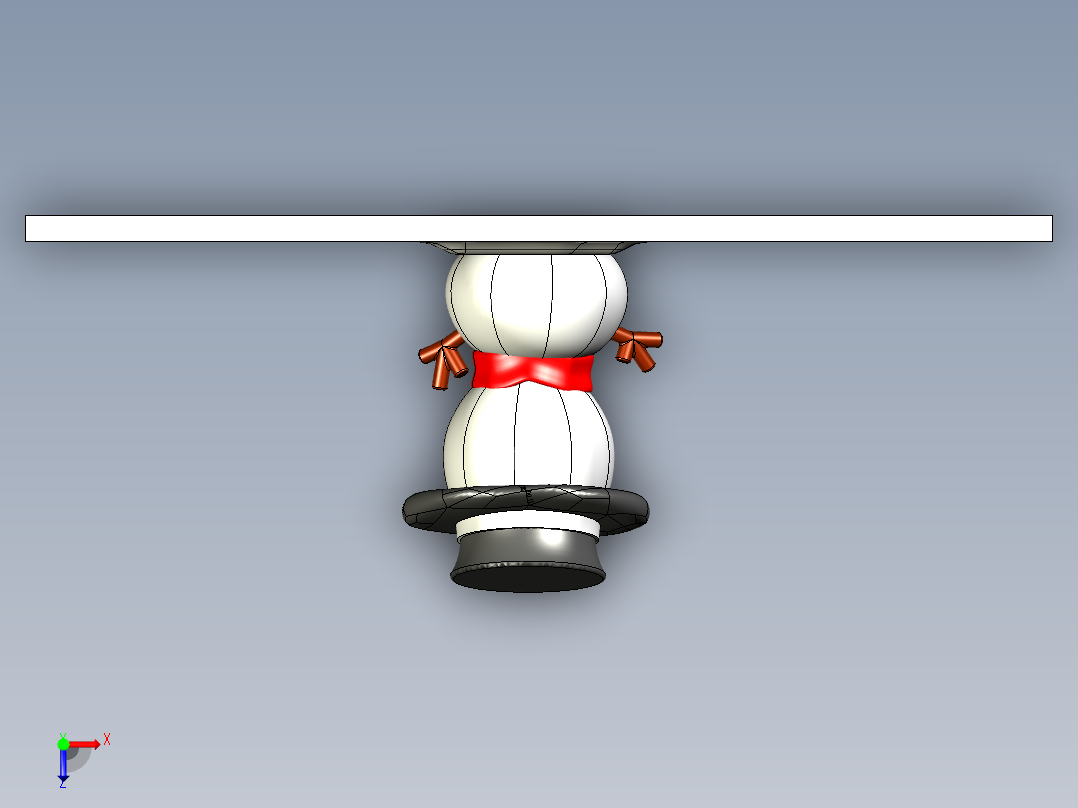 可爱的小雪人俯视图